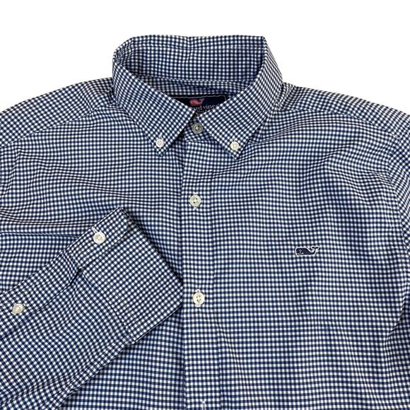 Vineyard Vines Other - Vineyard Vines Mens Preppy Whale Shirt Button Down Long Sleeve M Blue Gingham